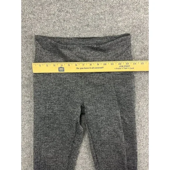 Athleta Tight Crop Pants Leggings Women's XS Black White 2 Zip Pockets Slit Hem - Picture 3 of 8